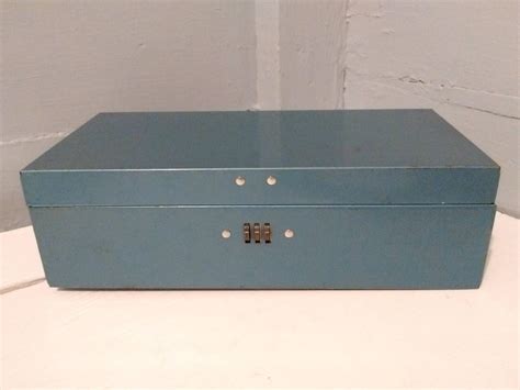 small metal vintage combination lock box|lock box vintage combination for sale .